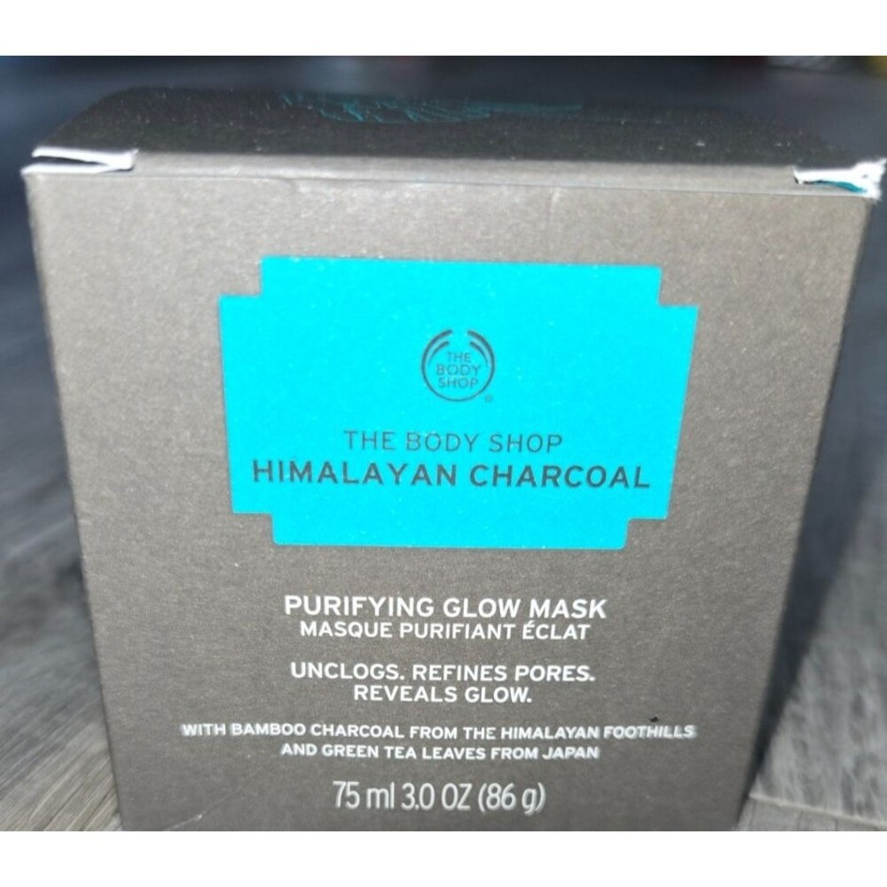 The Body Shop Himalayan Charcoal Purifying Glow Mask 3oz Vegan Tea Tree